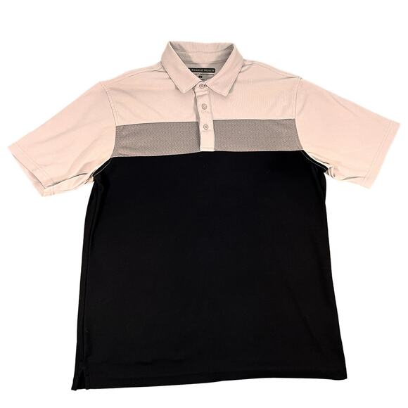 Pebble Beach Golf Men's Dri-Luxe Performance Polo Shirt Black Gray Size Large - Picture 1 of 8